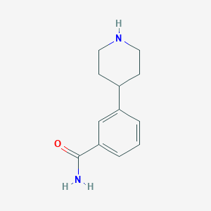 molecular formula C12H16N2O B3363679 3-(哌啶-4-基)苯甲酰胺 CAS No. 1044769-17-6