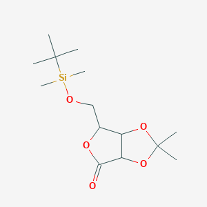molecular formula C14H26O5Si B3363690 6-[[tert-butyl(dimethyl)silyl]oxymethyl]-2,2-dimethyl-6,6a-dihydro-3aH-furo[3,4-d][1,3]dioxol-4-one CAS No. 1044813-00-4