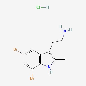 molecular formula C11H13Br2ClN2 B3363723 2-(5,7-Dibromo-2-methyl-1H-indol-3-YL)ethanamine hydrochloride CAS No. 1049736-84-6