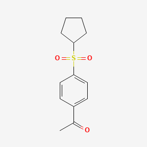 molecular formula C13H16O3S B3363728 1-[4-(Cyclopentanesulfonyl)phenyl]ethan-1-one CAS No. 1049873-22-4