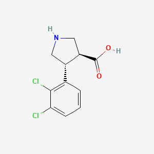 molecular formula C11H11Cl2NO2 B3363733 (3S,4R)-4-(2,3-dichlorophenyl)pyrrolidine-3-carboxylic acid CAS No. 1049978-56-4