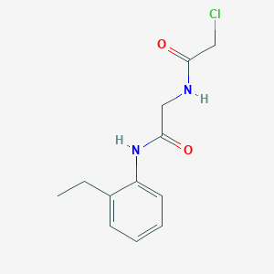 molecular formula C12H15ClN2O2 B3363758 2-氯-N-{[(2-乙基苯基)氨基羰基]甲基}乙酰胺 CAS No. 1050883-77-6