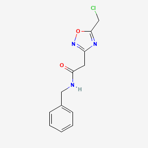 molecular formula C12H12ClN3O2 B3363770 N-benzyl-2-[5-(chloromethyl)-1,2,4-oxadiazol-3-yl]acetamide CAS No. 1050886-07-1