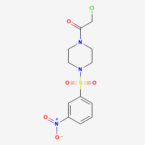 molecular formula C12H14ClN3O5S B3363772 2-氯-1-[4-(3-硝基苯磺酰基)哌嗪-1-基]乙酮 CAS No. 1050909-55-1