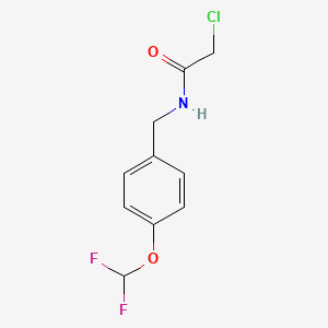 molecular formula C10H10ClF2NO2 B3363779 2-chloro-N-{[4-(difluoromethoxy)phenyl]methyl}acetamide CAS No. 1050909-61-9