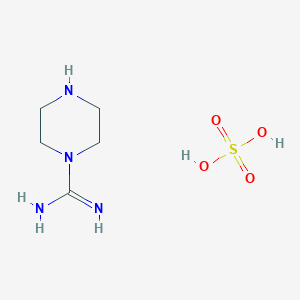 molecular formula C5H14N4O4S B3363803 Piperazine-1-carboximidamide sulfate CAS No. 1052089-53-8