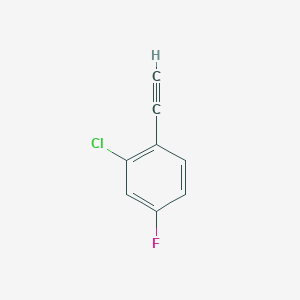 molecular formula C8H4ClF B3363835 2-Chloro-1-ethynyl-4-fluorobenzene CAS No. 1057670-02-6