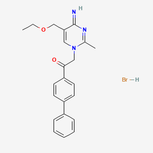 2-[5-(Ethoxymethyl)-4-imino-2-methylpyrimidin-1-yl]-1-(4-phenylphenyl)ethanone;hydrobromide