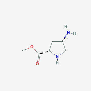 molecular formula C6H12N2O2 B3363854 (2S,4S)-methyl 4-aminopyrrolidine-2-carboxylate CAS No. 1060775-33-8