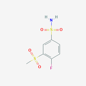 molecular formula C7H8FNO4S2 B3363873 4-氟-3-甲磺酰苯-1-磺酰胺 CAS No. 1065603-81-7