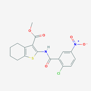 molecular formula C17H15ClN2O5S B336394 Methyl 2-[(2-chloro-5-nitrobenzoyl)amino]-4,5,6,7-tetrahydro-1-benzothiophene-3-carboxylate 