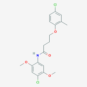 molecular formula C19H21Cl2NO4 B336400 N-(4-chloro-2,5-dimethoxyphenyl)-4-(4-chloro-2-methylphenoxy)butanamide 
