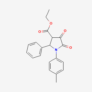 molecular formula C20H19NO4 B3364006 1-(4-Methylphenyl)-4,5-dioxo-2-phenyl-3-pyrrolidinecarboxylic acid ethyl ester CAS No. 1089855-57-1