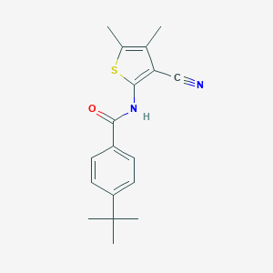 molecular formula C18H20N2OS B336402 4-tert-butyl-N-(3-cyano-4,5-dimethylthiophen-2-yl)benzamide 