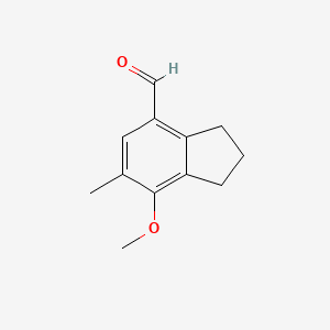 molecular formula C12H14O2 B3364024 7-Methoxy-6-methyl-indan-4-carbaldehyde CAS No. 1092553-16-6