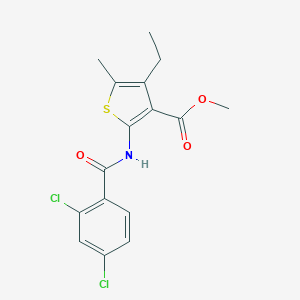 molecular formula C16H15Cl2NO3S B336403 Methyl 2-[(2,4-dichlorobenzoyl)amino]-4-ethyl-5-methyl-3-thiophenecarboxylate 