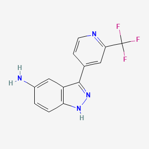 molecular formula C13H9F3N4 B3364040 3-(2-(Trifluoromethyl)pyridin-4-yl)-1h-indazol-5-amine CAS No. 1093064-91-5