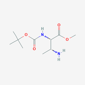molecular formula C10H20N2O4 B3364046 (2S,3R)-Methyl 3-amino-2-(tert-butoxycarbonylamino)butanoate CAS No. 1093190-13-6