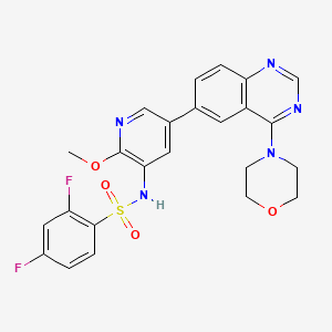 molecular formula C24H21F2N5O4S B3364060 2,4-difluoro-N-[2-methoxy-5-[4-(4-morpholinyl)-6-quinazolinyl]-3-pyridinyl]Benzenesulfonamide CAS No. 1093818-24-6
