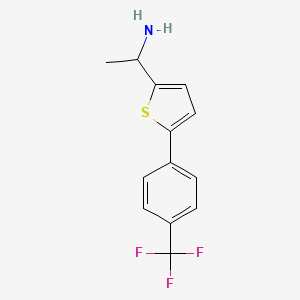 molecular formula C13H12F3NS B3364063 1-{5-[4-(Trifluoromethyl)phenyl]thiophen-2-yl}ethan-1-amine CAS No. 1094224-62-0