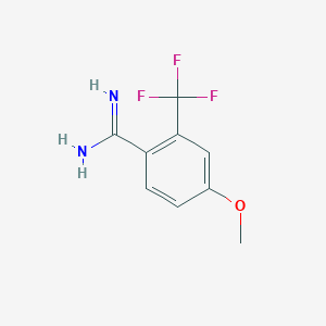 molecular formula C9H9F3N2O B3364074 4-Methoxy-2-trifluoromethyl-benzamidine CAS No. 1094309-79-1