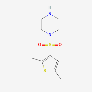 molecular formula C10H16N2O2S2 B3364087 1-[(2,5-Dimethylthiophen-3-yl)sulfonyl]piperazine CAS No. 1094631-09-0
