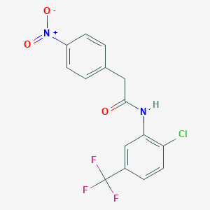molecular formula C15H10ClF3N2O3 B336412 N-[2-Chloro-5-(trifluoromethyl)phenyl]-2-(4-nitrophenyl)acetamide 