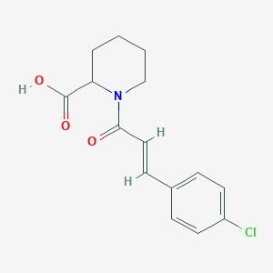molecular formula C15H16ClNO3 B3364138 1-[(2E)-3-(4-chlorophenyl)prop-2-enoyl]piperidine-2-carboxylic acid CAS No. 1103961-49-4