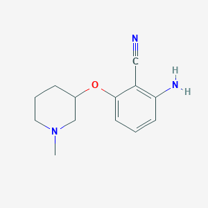 molecular formula C13H17N3O B3364143 2-Amino-6-[(1-methyl-3-piperidinyl)oxy]benzonitrile CAS No. 1104467-66-4