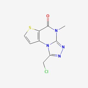 molecular formula C9H7ClN4OS B3364211 12-(Chloromethyl)-8-methyl-5-thia-1,8,10,11-tetrazatricyclo[7.3.0.02,6]dodeca-2(6),3,9,11-tetraen-7-one CAS No. 1114822-79-5