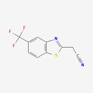 molecular formula C10H5F3N2S B3364229 2-[5-(Trifluoromethyl)-1,3-benzothiazol-2-yl]acetonitrile CAS No. 112146-11-9