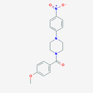 molecular formula C18H19N3O4 B336423 1-(4-Methoxybenzoyl)-4-(4-nitrophenyl)piperazine 
