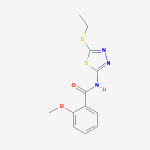 molecular formula C12H13N3O2S2 B336427 N-[5-(ethylsulfanyl)-1,3,4-thiadiazol-2-yl]-2-methoxybenzamide 