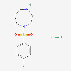 molecular formula C11H16ClFN2O2S B3364305 1-(4-Fluorobenzenesulfonyl)-1,4-diazepane hydrochloride CAS No. 1135230-90-8