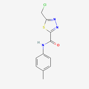 molecular formula C11H10ClN3OS B3364327 5-(chloromethyl)-N-(4-methylphenyl)-1,3,4-thiadiazole-2-carboxamide CAS No. 113940-14-0