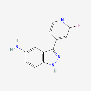 molecular formula C12H9FN4 B3364376 3-(2-fluoropyridin-4-yl)-1H-indazol-5-amine CAS No. 1148142-15-7