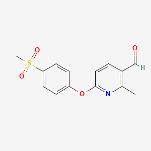 molecular formula C14H13NO4S B3364378 2-Methyl-6-(4-(methylsulfonyl)phenoxy)nicotinaldehyde CAS No. 1150100-46-1
