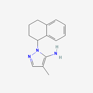 molecular formula C14H17N3 B3364414 4-methyl-1-(1,2,3,4-tetrahydronaphthalen-1-yl)-1H-pyrazol-5-amine CAS No. 1152524-21-4