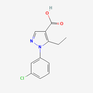 molecular formula C12H11ClN2O2 B3364421 1-(3-chlorophenyl)-5-ethyl-1H-pyrazole-4-carboxylic acid CAS No. 1152882-32-0