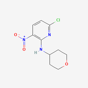 molecular formula C10H12ClN3O3 B3364436 6-chloro-3-nitro-N-(tetrahydro-2H-pyran-4-yl)pyridin-2-amine CAS No. 1153383-94-8