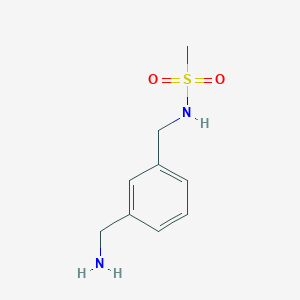 molecular formula C9H14N2O2S B3364444 N-{[3-(aminomethyl)phenyl]methyl}methanesulfonamide CAS No. 1153541-60-6