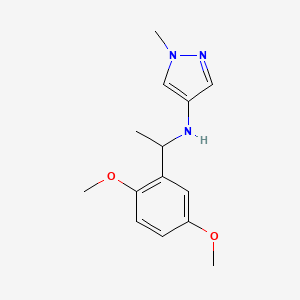 molecular formula C14H19N3O2 B3364449 N-[1-(2,5-dimethoxyphenyl)ethyl]-1-methyl-1H-pyrazol-4-amine CAS No. 1153754-43-8