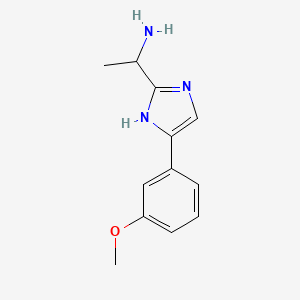 molecular formula C12H15N3O B3364477 1-(5-(3-Methoxyphenyl)-1H-imidazol-2-yl)ethan-1-amine CAS No. 1156299-51-2