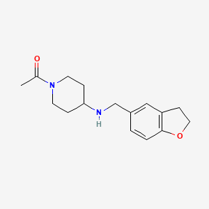 molecular formula C16H22N2O2 B3364490 1-{4-[(2,3-Dihydro-1-benzofuran-5-ylmethyl)amino]piperidin-1-yl}ethan-1-one CAS No. 1157334-82-1