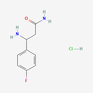 molecular formula C9H12ClFN2O B3364503 3-Amino-3-(4-fluorophenyl)propanamide;hydrochloride CAS No. 1159812-52-8