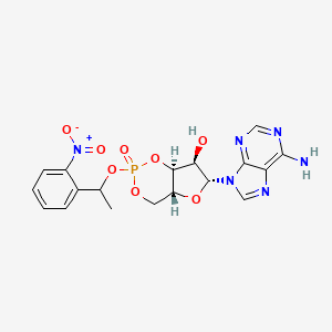 molecular formula C18H19N6O8P B3364540 Adenosine 3',5'-cyclic monophosphate,p1-(2-nitrophenyl)ethyl ester CAS No. 116271-32-0
