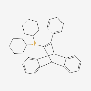 molecular formula C34H37P B3364549 Dicyclohexyl(9,10-dihydro-12-phenyl-9,10-ethenoanthracen-11-yl)phosphine CAS No. 1166994-77-9