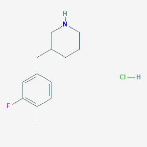 molecular formula C13H19ClFN B3364560 3-(3-Fluoro-4-methyl-benzyl)-piperidine hydrochloride CAS No. 1170014-29-5