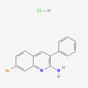 molecular formula C15H12BrClN2 B3364575 2-Amino-7-bromo-3-phenylquinoline hydrochloride CAS No. 1170838-13-7