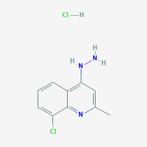 molecular formula C10H11Cl2N3 B3364583 8-Chloro-4-hydrazino-2-methyl-quinoline hydrochloride CAS No. 1170878-45-1